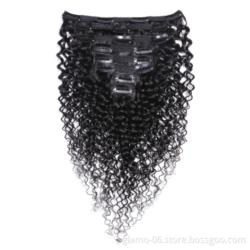 Cheveux Humain Human Hair 4C Human Hair Clip Ins Bleaching Hair Extensions